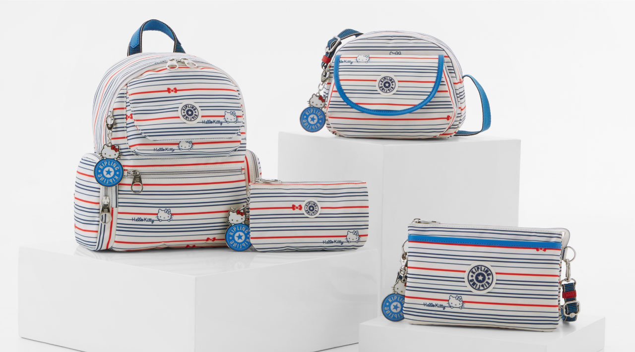 Kipling x Hello Kitty Collaboration SIMPLE TOTE Bag Stripe Sanrio Japan